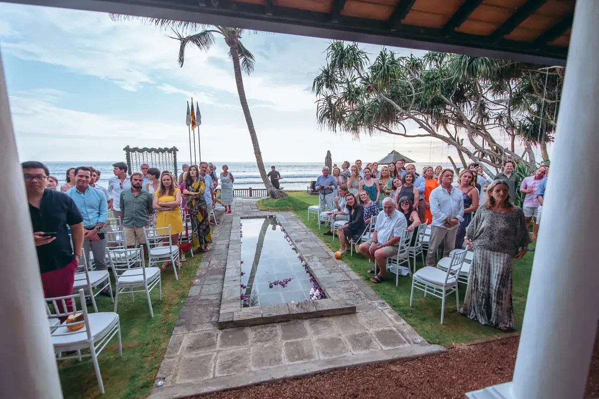 Wedding aisle and ceremony decor by the coast