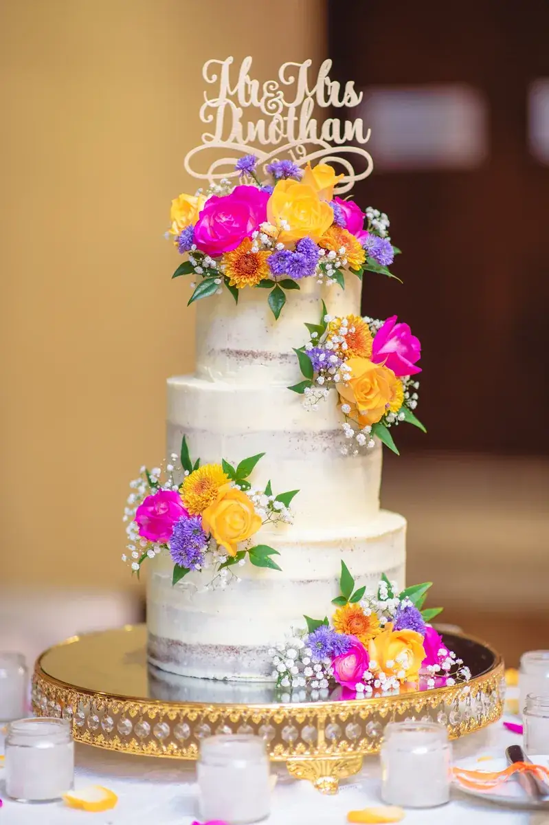 Decorated wedding cake photographed as an event detail